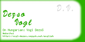 dezso vogl business card